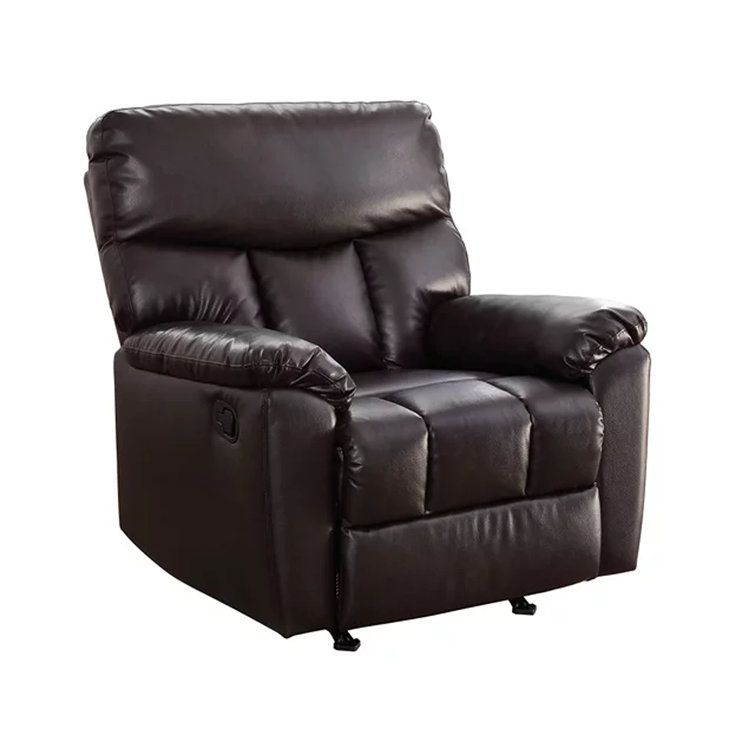 Serta Small Space Rocker Recliner Chocolate Brown Faux Leather Upholstery